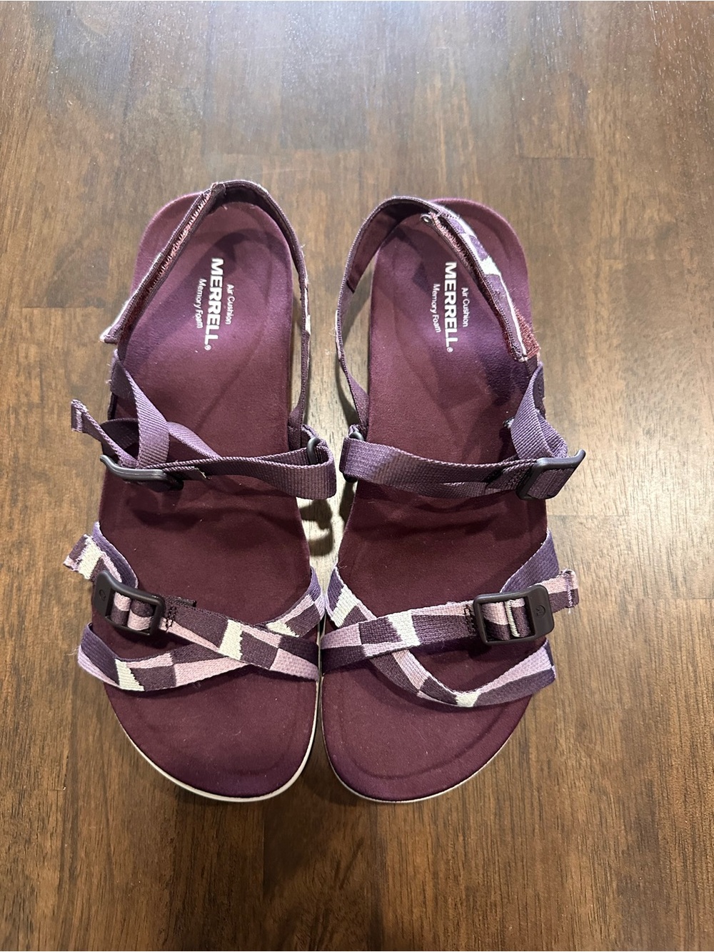 Merrell Womens Size 11 District 3 Burgundy Backstrap Web Sandals Shoes
